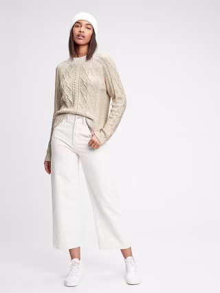 Cable Knit Crewneck Sweater