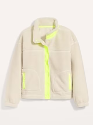 Cozy Sherpa Snap-Front Flurry Crop Jacket for Women