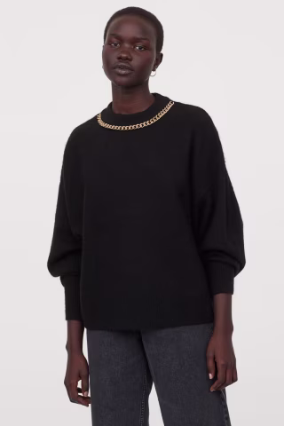 Chain-Detail Sweater