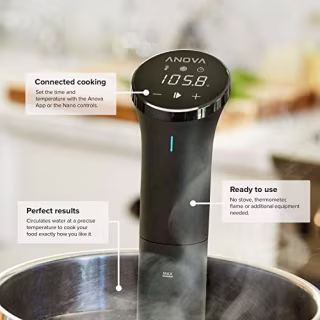 Anova Culinary | Sous Vide Precision Cooker Nano (750 Watts) & Vacuum Sealer Accessory | Bundle | Anova App Included