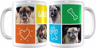Frisco Personalized "Woof" White Coffee Mug, 11-oz
