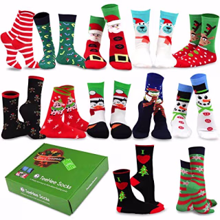 TeeHee Christmas Holiday 12-Pack Gift Socks for Women with Gift Box (Holiday-C)