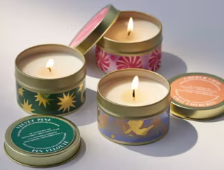 Holiday Artist Print Tin Candle