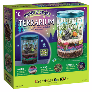 Creativity for Kids Grow n' Glow Terrarium Kit - STEAM Activity - Kids Terrarium Kit