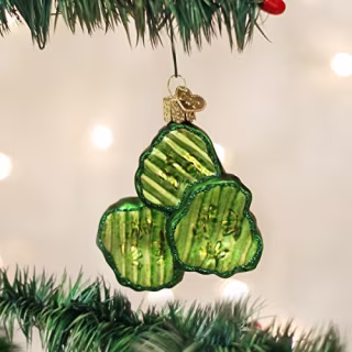 Old World Christmas Ornaments: Pickle Chips Glass Blown Ornaments for Christmas Tree (28105) (Amazon)