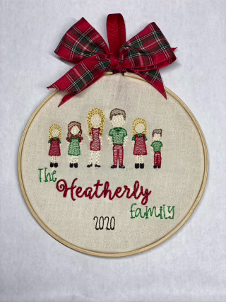 Embroidery Hoop Family Ornament