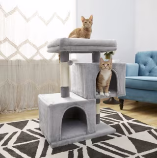 Frisco 33-in Faux Fur Cat Tree & Condo