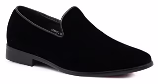 SPK03 Men's Vintage Plain Velvet Dress Loafers Slip On Shoes Classic Tuxedo Dress Shoes (13 D(M) US, Black)