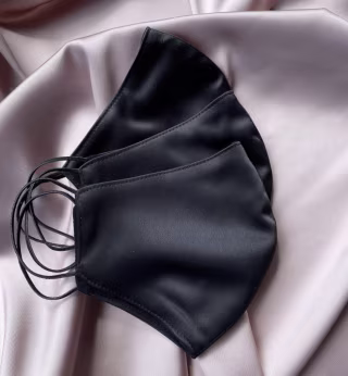 Black Silk Face Mask