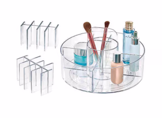 iDesign™ Clear Cosmetic Divided Spinner Caddy