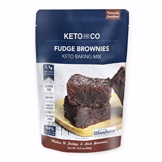 Keto Fudge Brownie Mix by Keto and Co | Just 1.1g Net Carbs Per Serving | Gluten free, Low Carb, Diabetic Friendly, Naturally Sweetened, No Added Sugar, Non-GMO | (16 Servings)