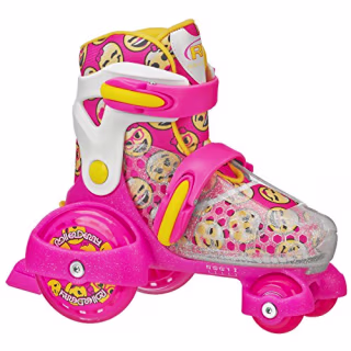 Roller Derby Girl's Fun Roll Adjustable Roller Skate, Pink, Medium (11-2)
