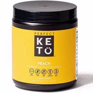 Perfect Keto Exogenous Ketones Powder, BHB Beta-Hydroxybutyrate Salts Supplement, Best Fuel for Energy Boost, Mental Performance, Mix in Shakes, Milk, Smoothie Drinks for Ketosis - Peach