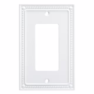 Franklin Brass Classic Beaded Single Decorator Wall Plate White