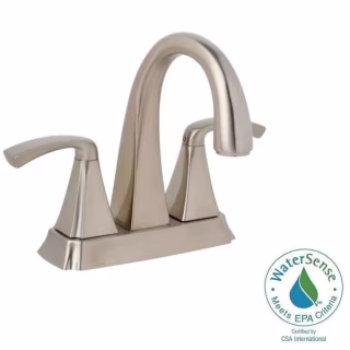 Signature Collection 4 in. Centerset 2-Handle Bathroom Faucet with Pop-Up Drain in Brushed Nickel