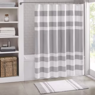 Madison Park Spa Waffle Weave 3M Scotchgard Fabric Shower Curtain
