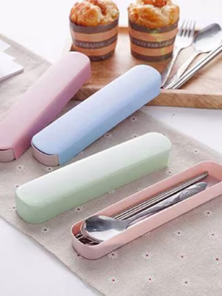 SHEIN Portable Travel Cutlery Set