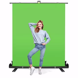 Julius Studio Collapsible and Retractable Green Chromakey Panel Screen