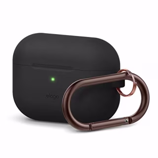 elago Original Case Designed for Apple AirPods Pro Case for AirPod Pro - Protective Silicone Cover with Keychain (Black)