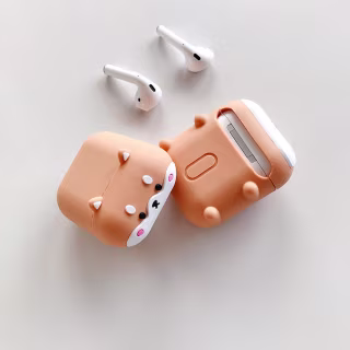 Pug Puppy AirPods Case, Cute Dog Silicone Case for Airpods 1&2, Kawaii Cute Airpods Case