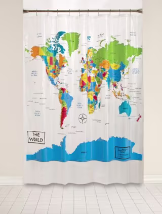 SKL Home by Saturday Knight Ltd. The World Shower Curtain, Multi