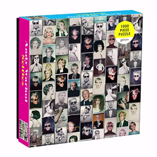 Galison Andy Warhol Selfies Puzzle, 1,000 Pieces, 20" x 27'' - Features a Collage of Artist's Famous Self-Portrait Polaroids - Thick, Sturdy Pieces - Challenging, Makes a Great Gift, Multicolor, 1000