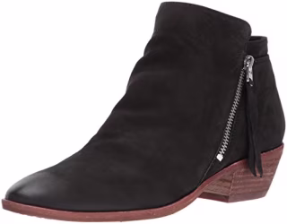 Sam Edelman Women's Packer Ankle Boot, Black Leather, 8 Medium US