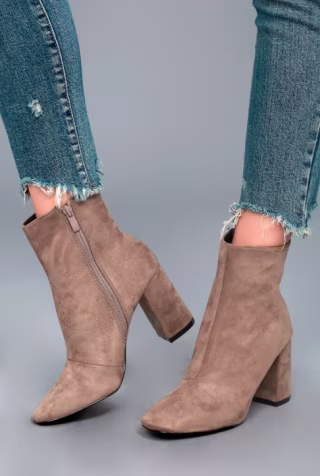 My Generation Black Suede High Heel Mid-Calf Boots