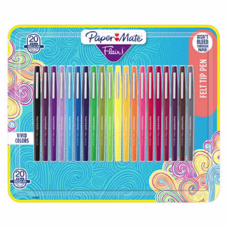 Paper Mate Flair Pens, Assorted Colors, Pack of 20