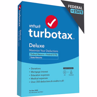 TurboTax Deluxe 2020 Fed + Efile + State (PC/MAC Disc)