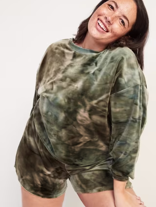 Cozy Velour Plus-Size Lounge Sweatshirt