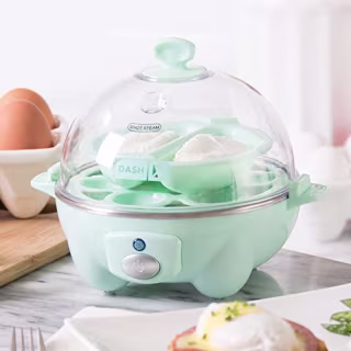 Dash Rapid Egg Cooker: 6 Egg Capacity Electric Egg Cooker for Hard Boiled Eggs, Poached Eggs, Scrambled Eggs, or Omelets with Auto Shut Off Feature - Aqua