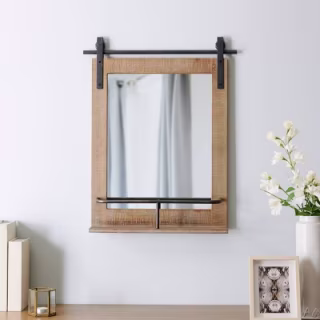 FirsTime Ivy Wood Farmhouse Barn Door Mirror