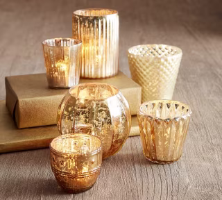 Pottery Barn Eclectic Mercury Votive Holders (Set of 6)