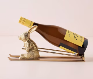 Skiing Hare Wine Holder