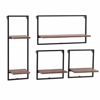 Danya B. Rustic Industrial Wall Shelf Set