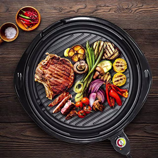 Elite Gourmet EMG-980B Large Indoor Electric Round Nonstick Grill