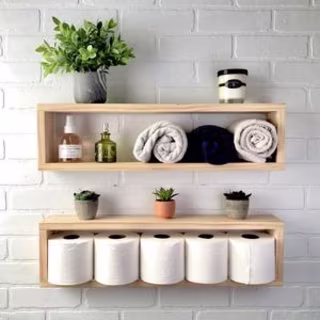 NookyLooky Floating Wood Box Shelf