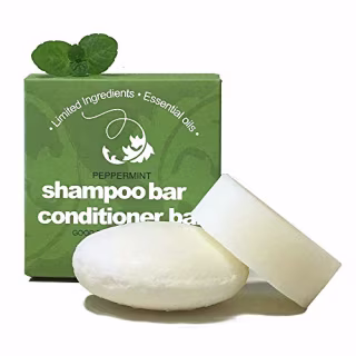 Whiff Shampoo Bar and Conditioner Bar, Peppermint Essential Oil, Limited Ingredients, No Colorings, Concentrated Formula, Made USA, Zero Waste