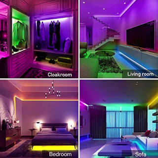 50ft Led Strip Lights, smareal Led Lights Strip Music Sync Color Changing Led Strip Lights App Control and Remote Led Lights for Bedroom Party Home Decoration