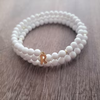 Personalized Bracelet, White Bracelet, Wrap Bracelet, Gift for Her, Wife, Girlfriend, Valentines Gift, Elegant, Statement Bracelet,Vintage