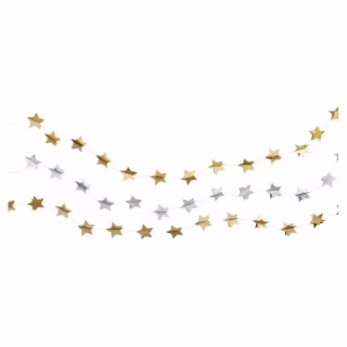 Spritz Gold & Silver Star Garland