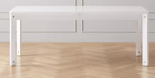 CB2 Hatch High Gloss White Extension Dining Table