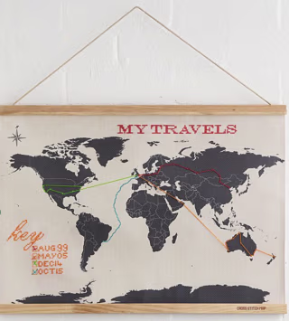 Wanderlust Cross Stitch Map