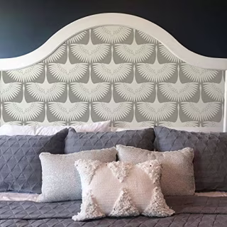 Tempaper FE4023 Feather Flock Removable Peel and Stick Wallpaper, 28 sq. ft, Chalk