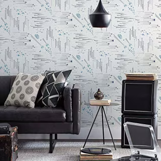 RoomMates RMK11801WP Star Wars: Galactic Battles White and Blue Peel and Stick Wallpaper