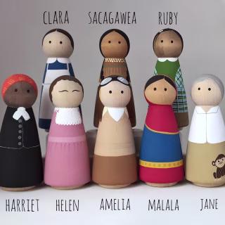 Brave Girls Peg Dolls - Strong Women Peg Doll - Influential Women