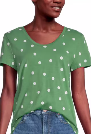 Polka Dot Scoop Neck Tee