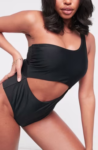 Ivory Rose Fuller Bust One Shoulder Cut Out Swimsuit