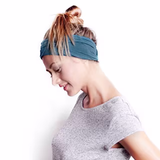 BLOM Original Multi Style Headband. for Women Yoga Fashion Workout Running Athletic Travel. Wear Wide Turban Thick Knotted. Comfort Stretch Versatility. (Bali Blue)